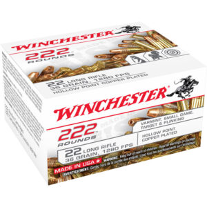 Winchester .22LR Ammunition 36 Grain Copper Plated Hollow Point 1280 fps 525 Round Brick