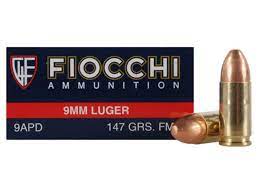 Fiocchi Shooting Dynamics Ammunition 9mm Luger 147 Grain Full Metal Jacket Box of 50