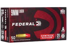 Federal Syntech Range Ammunition 9mm Luger 124 Grain Total Synthetic Jacket