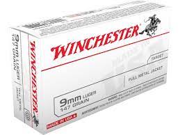 Winchester USA Ammunition 9mm Luger 147 Grain Full Metal Jacket