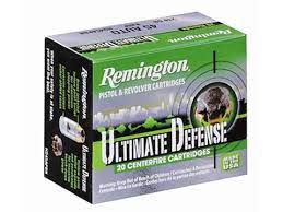 Remington HD Ultimate Defense Ammunition 9mm Luger +P 124 Grain Brass Jacketed Hollow Point