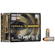Federal Premium Personal Defense Ammunition 9mm Luger +P 124 Grain HST Jacketed Hollow Point