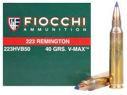 Fiocchi Extrema Ammunition 223 Remington 40 Grain Hornady V-MAX Ammunition