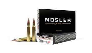 Nosler Match Grade Ammunition 223 Remington 77 Grain Custom Competition Match Box of 20