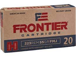 Frontier Cartridge Military Grade Ammunition 223 Remington 55 Grain Hornady Full Metal Jacket Boat Tail