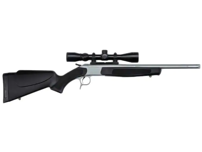 CVA Scout Single Shot Centerfire Rifle 300 AAC Blackout (7.62x35mm) 16.5" Fluted Barrel Stainless and Black Ambidextrous With Scope