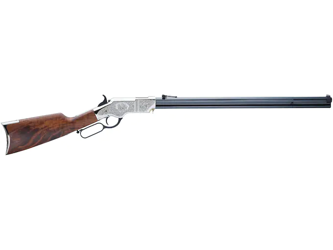 Henry Original Silver Deluxe Engraved Lever Action Centerfire Rifle 44-40 WCF 24.5" Barrel Blued and Walnut Straight Grip
