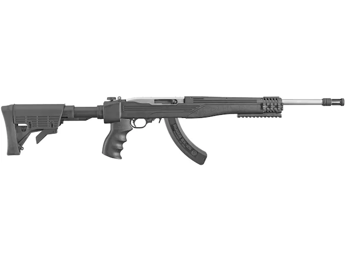 Ruger 10/22 Tactical Semi-Automatic Rimfire Rifle 22 Long Rifle 16.1" Barrel 25-Round Stainless and Black Folding