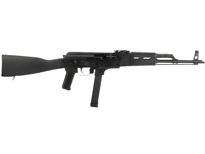 Century Arms Wasr-M Semi-Automatic Centerfire Rifle 9mm Luger 16.4" Barrel Matte and Black Pistol Grip