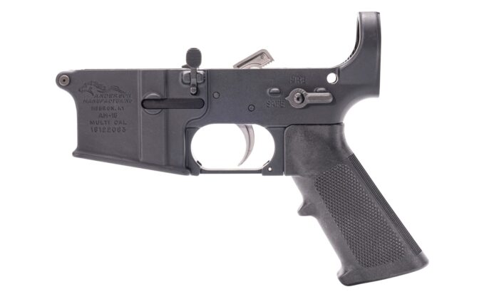 AM-15 ASSEMBLED LOWER RECEIVER MINUS BUFFER SYSTEM, FEATURING AMBIDEXTROUS SAFETY SELECTOR